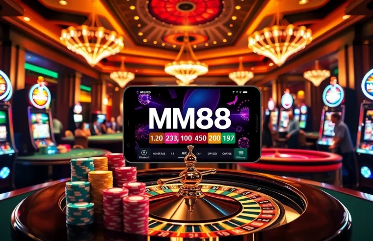 Engaging scene at MM88 casino, featuring vibrant games and action with live dealers.
