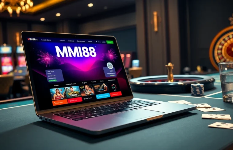 Engaging MM88 gaming interface with professional casino elements showcasing slots, cards, and roulette.