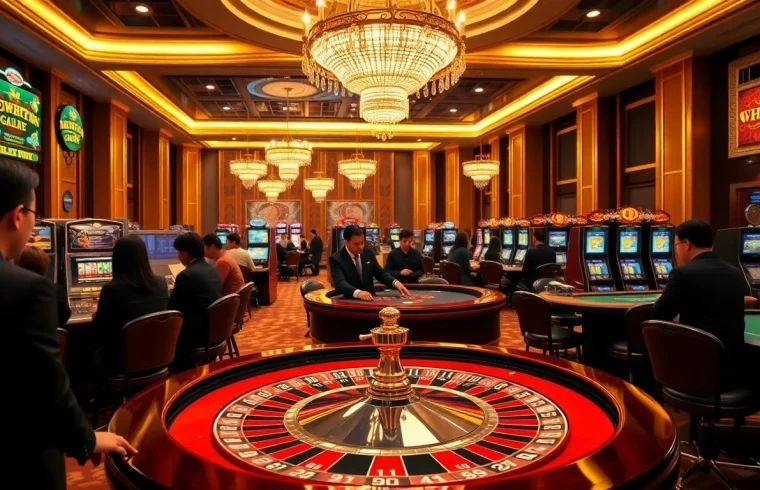 Experience high-stakes gambling excitement at the luxurious scene inspired by https://hanoiculturetravel.com/ featuring roulette and engaging players.