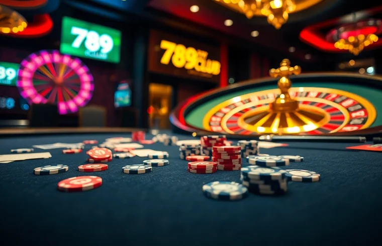 Experience the thrill of winning at 789CLUB with a vibrant casino poker table scene.