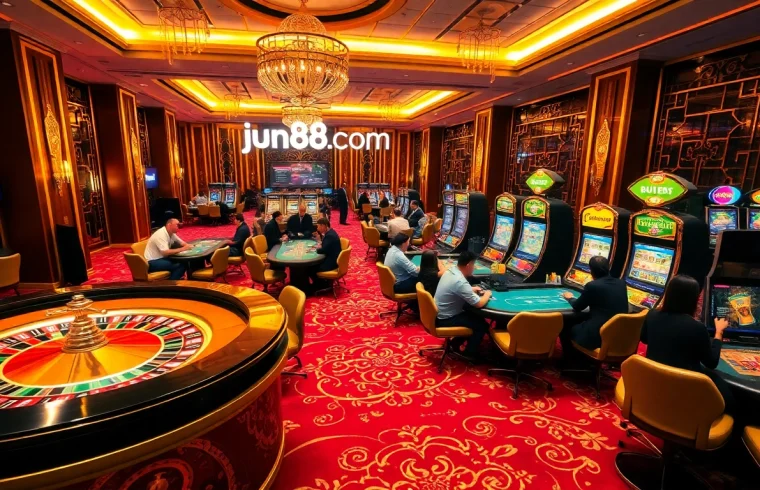 Experience the excitement of playing at jun88 com with vibrant casino tables and engaging players.