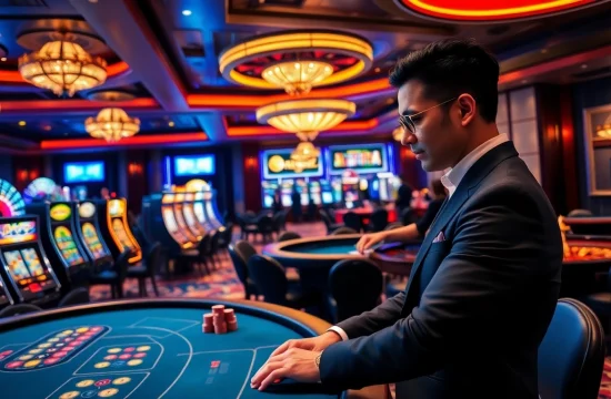 Experience the thrill of 8xman xin88 at a luxurious casino, featuring vibrant tables and exciting gaming.