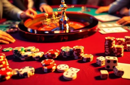 Experience thrilling gameplay at 79king with vibrant poker chips and an elegant roulette wheel.