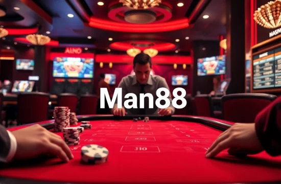 Man88 players placing bets at a sophisticated online casino table with engaging gameplay elements.