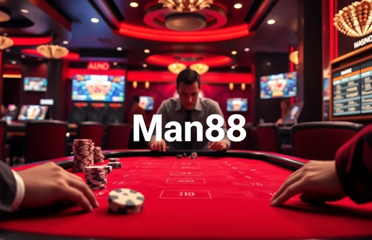 Man88 players placing bets at a sophisticated online casino table with engaging gameplay elements.