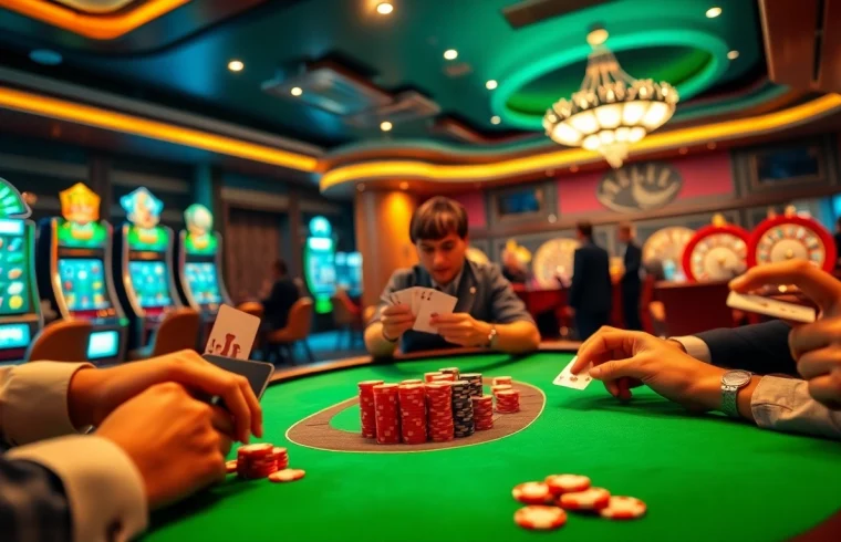 Experience the thrill of winning at J8 with dynamic poker action and luxurious casino atmosphere.