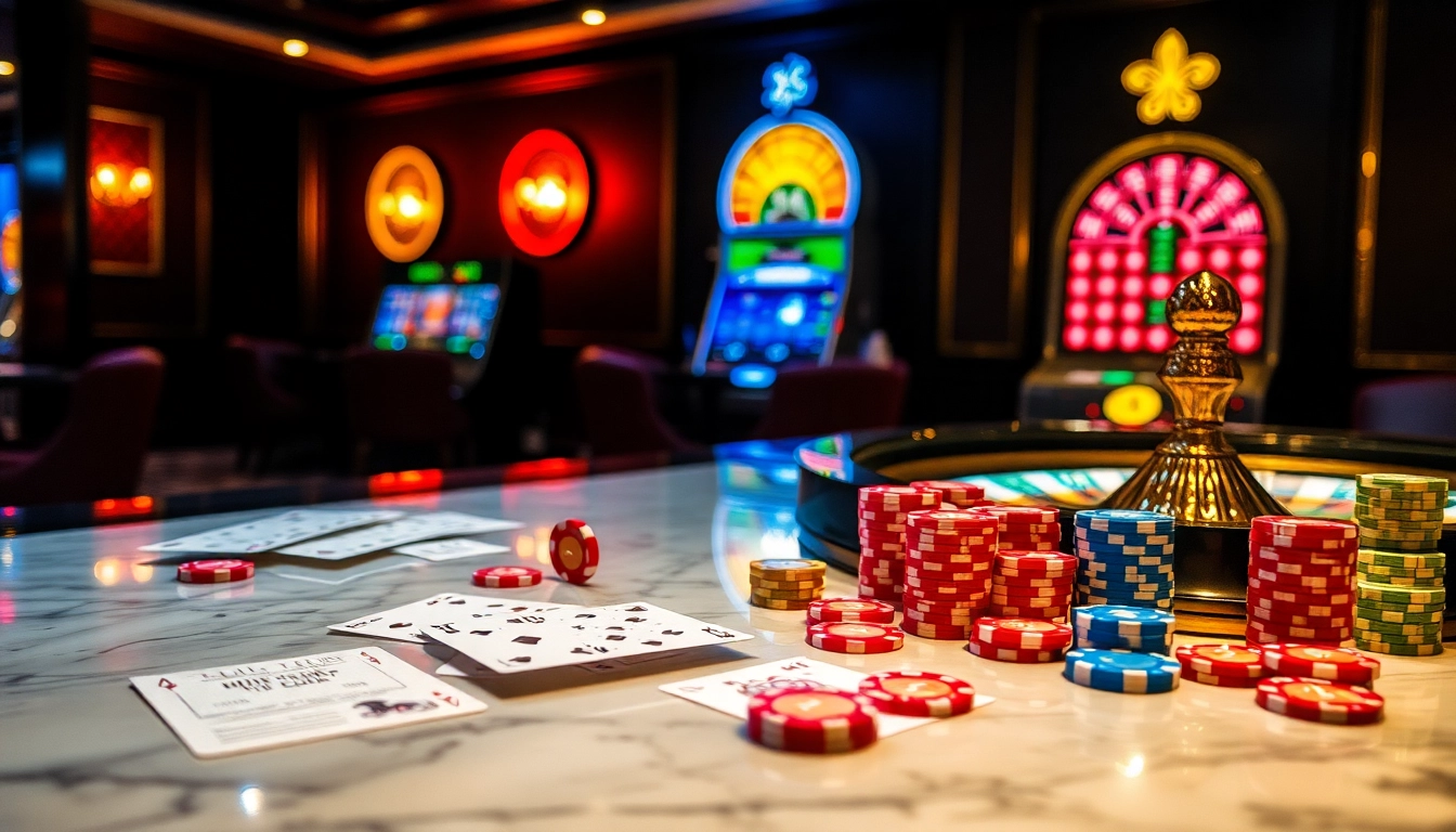 Hit club casino night with glamorous poker setup and vibrant roulette chips.