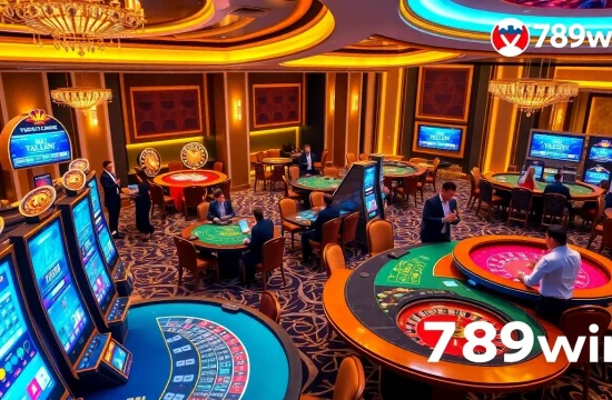 Experience the thrilling ambiance of 789win's luxury casino environment filled with vibrant games.