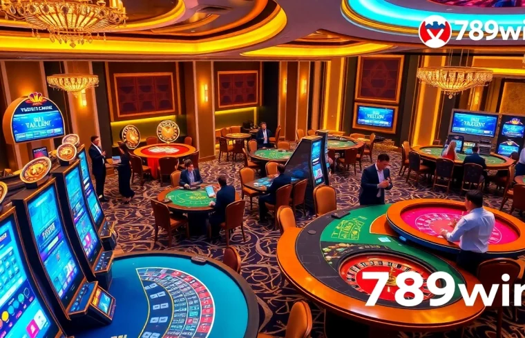 Experience the thrilling ambiance of 789win's luxury casino environment filled with vibrant games.