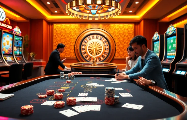 Experience the thrill of winning at Trang Chủ TR88 online casino with vibrant gaming tables and exciting slot machines.