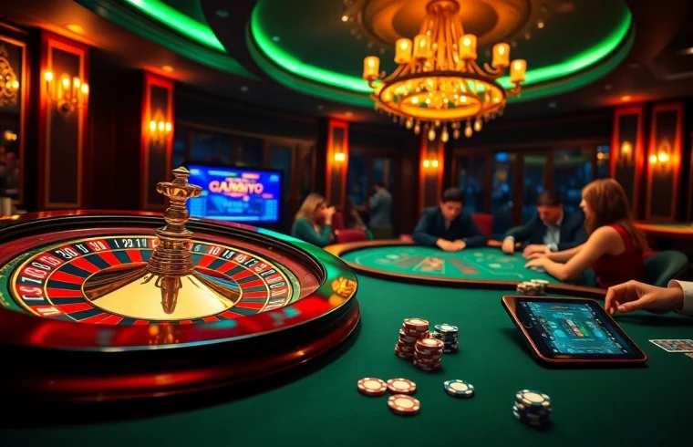 Play casino games with excitement at https://ok8386.mobi/, featuring luxury gaming tables and vibrant atmosphere.