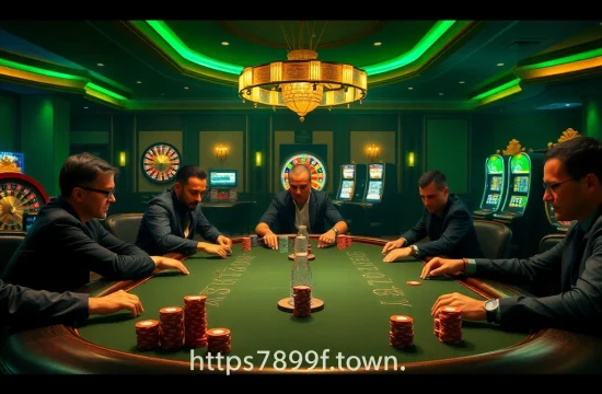 Play Texas Hold'em strategically at https://789f.town/ with an elegant poker table setting.