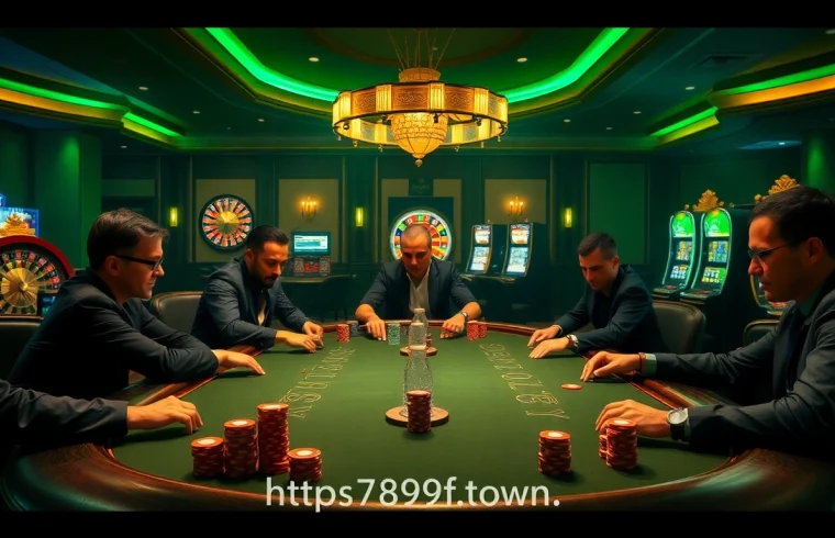 Play Texas Hold'em strategically at https://789f.town/ with an elegant poker table setting.
