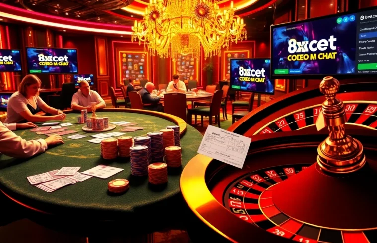 Experience thrilling gambling action at 8xbetcom.chat with poker tables and roulette wheels.