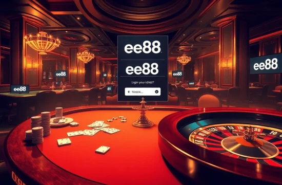 Experience the thrill of online gambling with the ee88 link đăng nhập showcased in a luxurious casino setting.