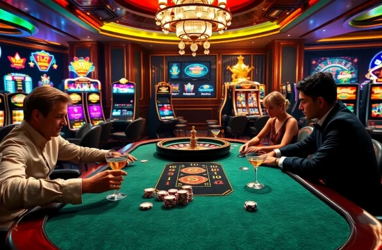 Pahala4d poker game highlighting high-stakes action and luxurious casino ambiance.
