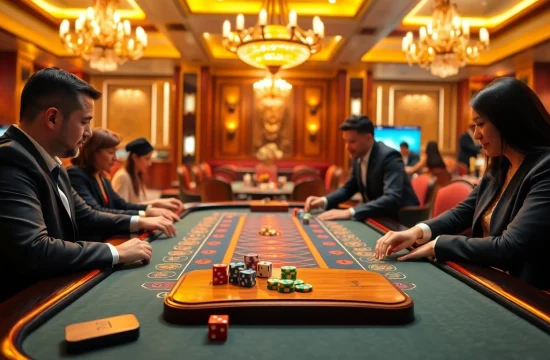 Experience thrilling xóc đĩa online gameplay with vibrant casino ambiance and strategic betting.