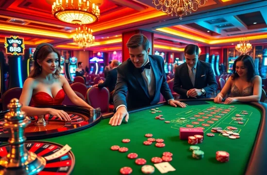 Experience thrilling moments at U 888 casino with players enjoying roulette and poker.