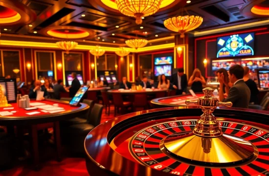 Experience the thrill of gaming at b52 club with poker chips and vibrant roulette wheels.