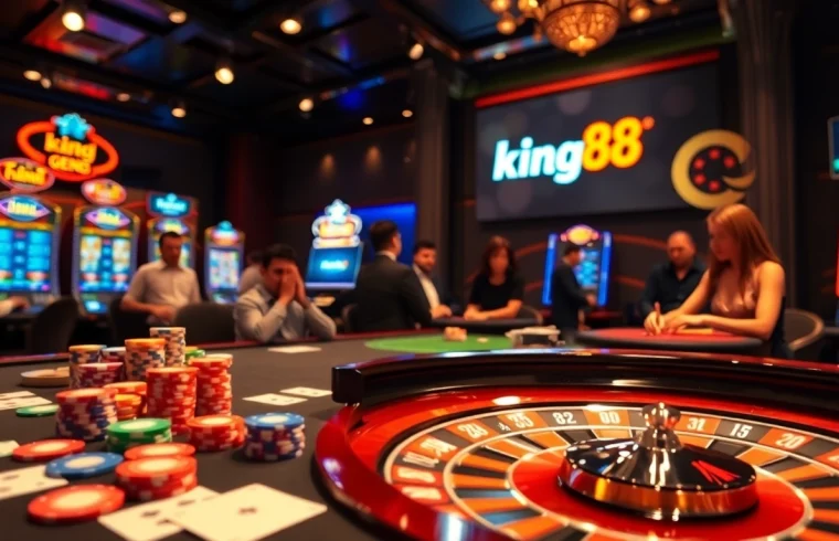 Experience high-stakes action with king88 poker chips and an elegant casino setup.