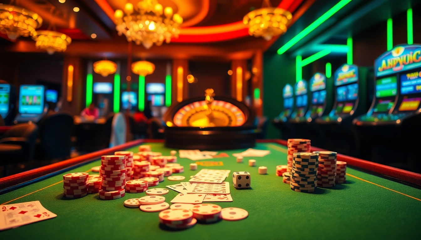 Experience high-stakes excitement at Trang chủ ok8386 with vibrant casino tables and thrilling games.