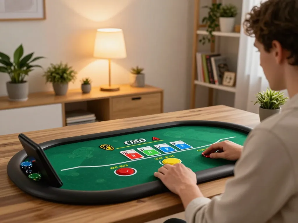 Experience thrilling online gameplay with qtr88 on your tablet in a cozy home setup.