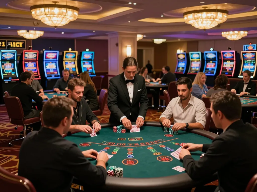 Engaging scene at GG88 showcasing intense blackjack gameplay with lively atmosphere