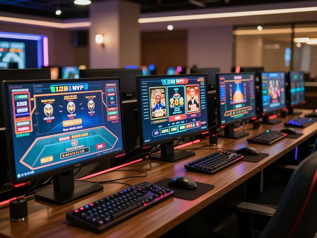 Engaging online gaming action on the 123B MVP platform with multiple screens showing live dealer games and slots